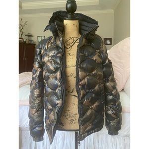 Moncler camouflage down feather coat